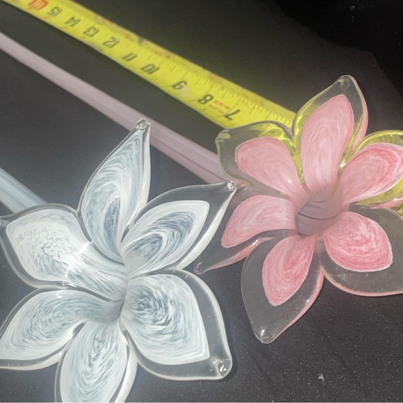 Two Glass Hand-blown Flowers - Picture 4 of 5